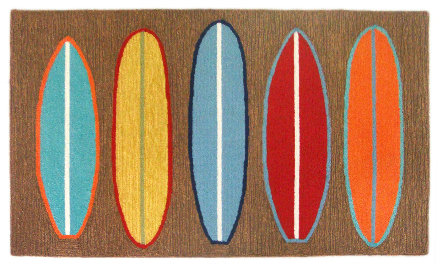 Trans-ocean Imports Ftp46140619 Liora Manne Frontporch Surfboards Indoor/outdoor Rug Brown 42"x66"