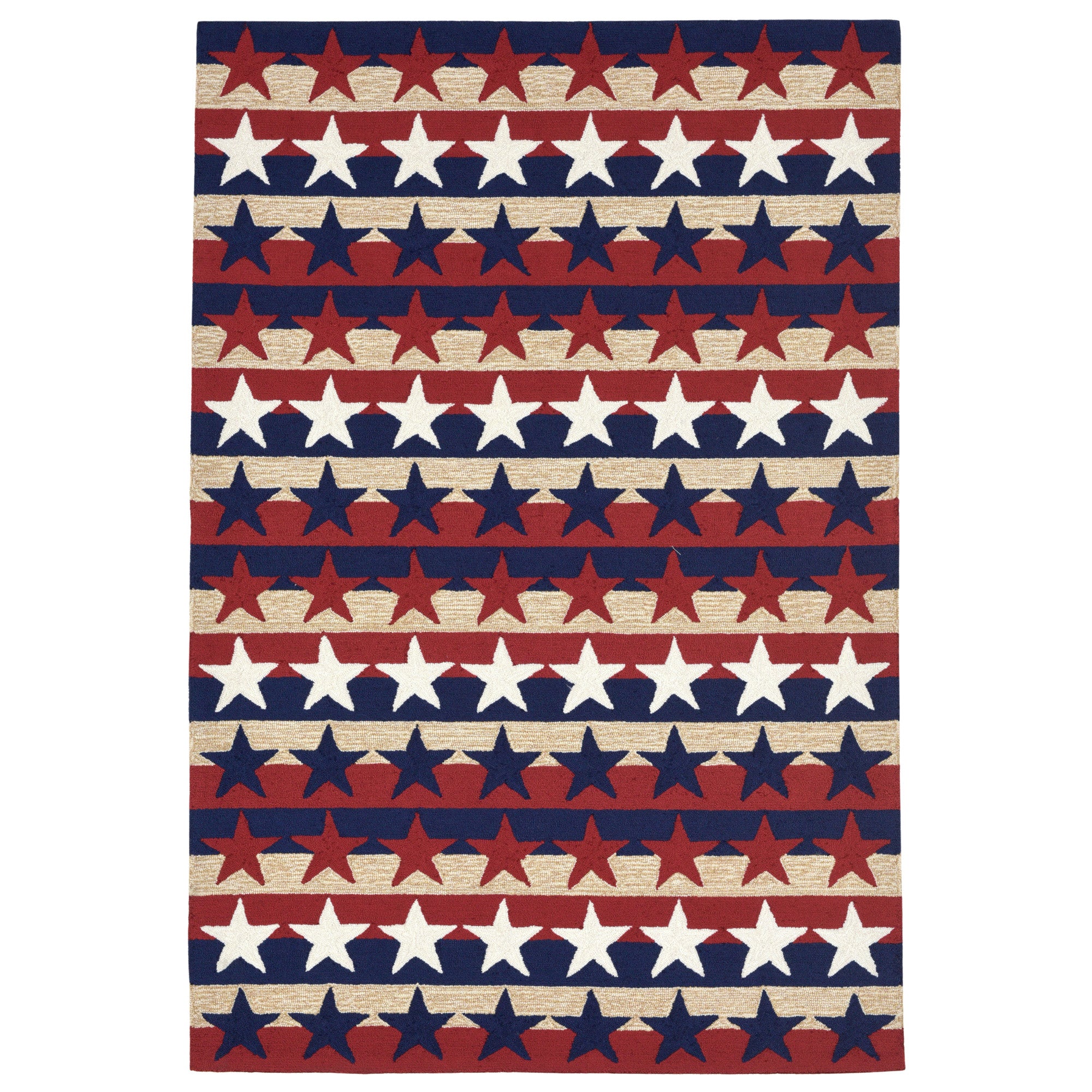 Trans-ocean Imports Ftp46180414 Liora Manne Frontporch Stars & Stripes Indoor/outdoor Rug Red 42"x66"