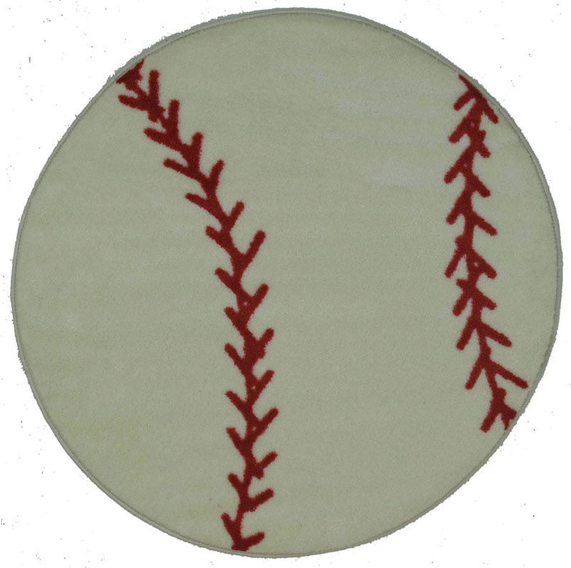 Fun Rugs Fts-005 39rd Fun Time Shape Collection Baseball Multi-color - 39rd In.