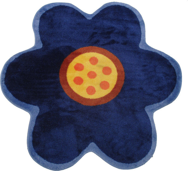 Fun Rugs Fts-021b 3939 Fun Time Shape Collection Blue Poppy Multi-color - 39 X 39 In.