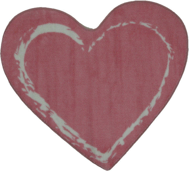 Fun Rugs Fts-055 3539 Fun Time Shape Collection Pink Heart Multi-color - 35 X 39 In.