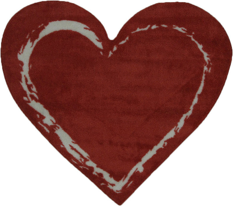 Fun Rugs Fts-057 3539 Fun Time Shape Collection Red Heart Multi-color - 35 X 39 In.