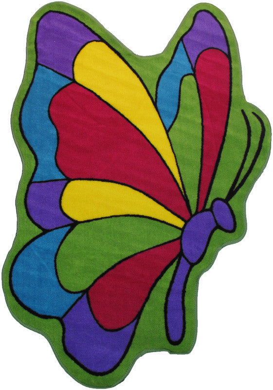 Fun Rugs Fts-065 3958 Fun Time Shape-new Collection Butterfly Flight Multi-color - 39 X 58 In.