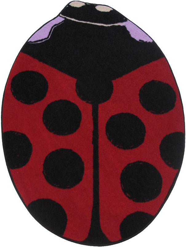 Fun Rugs Fts-072 3539 Fun Time Shape Collection Red Lady Bug A Multi-color - 35 X 39 In.