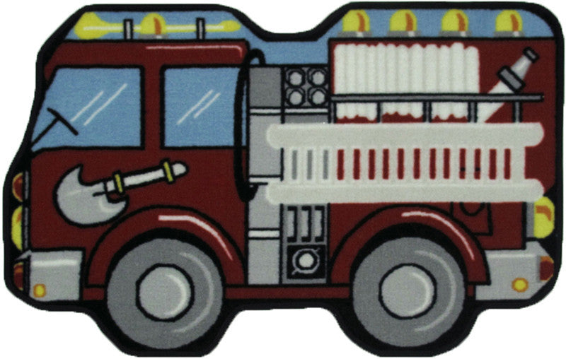 Fun Rugs Fts-108 3147 Fun Time Shape Collection Fire Engine Multi-color - 31 X 47 In.