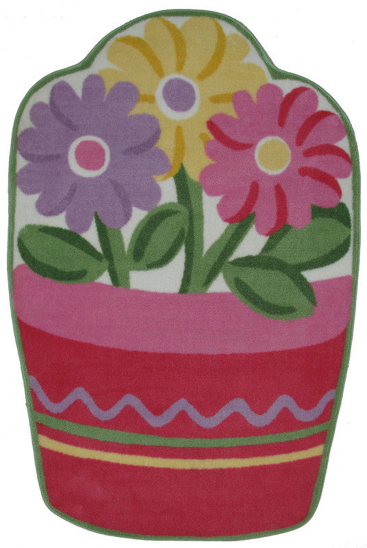 Fun Rugs Fts-135 3958 Fun Time Shape Collection Flower Pot Multi-color - 39 X 58 In.