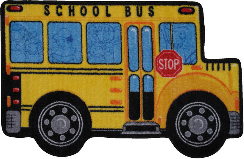 Fun Rugs Fts-142 3147 Fun Time Shape Collection School Bus Multi-color - 31 X 47 In.