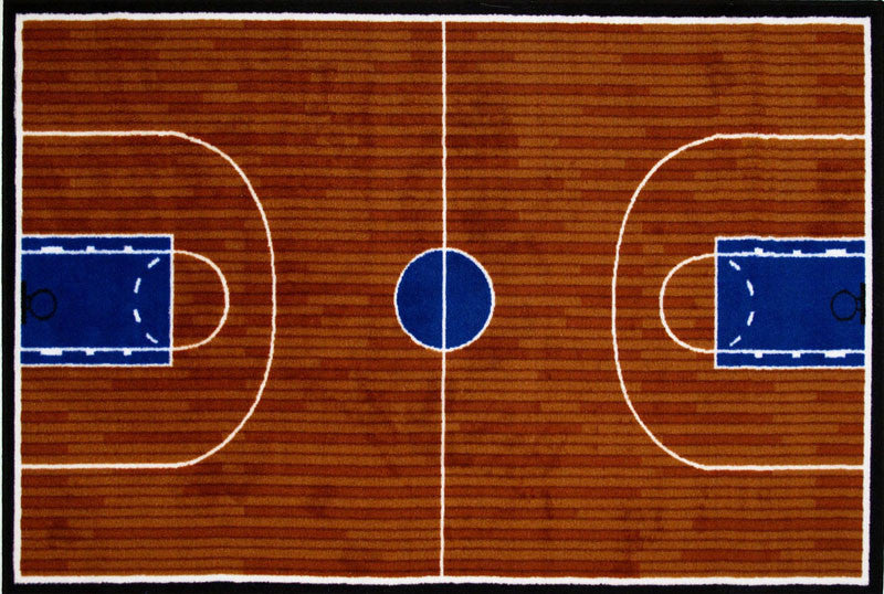 Fun Rugs Gi-10 3958 Fun Time Collection Basketball Court Multi-color - 39 X 58 In.