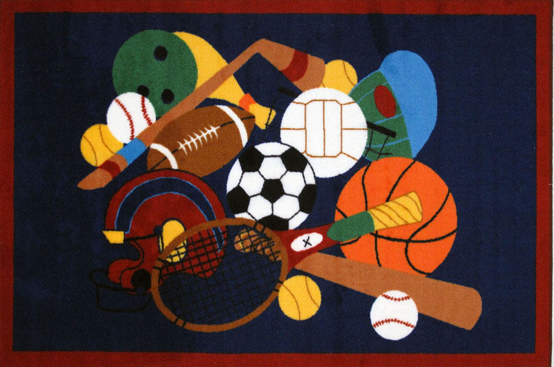 Fun Rugs Gi-51 5178 Fun Time Collection Sports America Multi-color - 51 X 78 In.