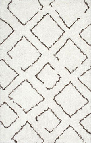 Nuloom Glbr02a-508 Berber Collection Ivory Brown Finish Bridgette Shaggy