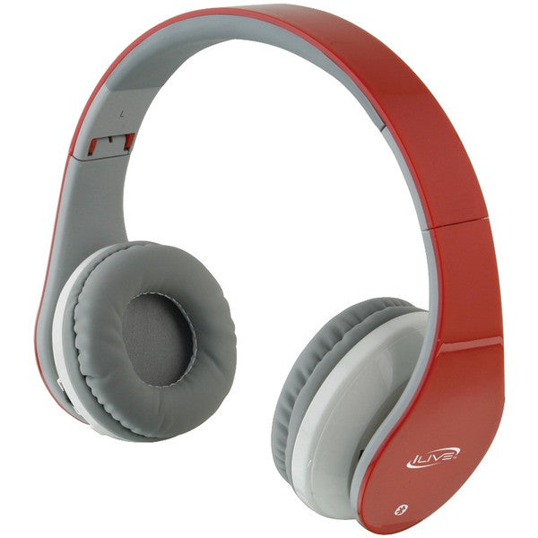 Ilive Blue Iahb64r Bluetooth Headphones With Microphone (red)