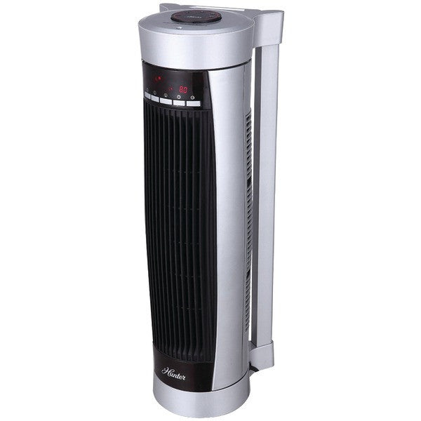 Hunter Fan Company Hph15-e Silver Vertical & Horizontal Oscillating Digital Ceramic Heater With Remote (silver)