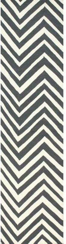 Nuloom Hjhk04a-26010 Heritage Collection Charcoal Finish Hand Hooked Chevron Area Rug