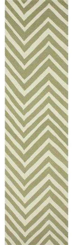 Nuloom Hjhk04c-26010 Heritage Collection Green Finish Hand Hooked Chevron Area Rug