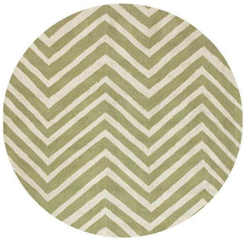 Nuloom Hjhk04c-606r Heritage Collection Green Finish Hand Hooked Chevron Area Rug