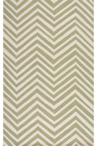 Nuloom Hjhk04c-609 Heritage Collection Green Finish Hand Hooked Chevron Area Rug