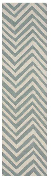 Nuloom Hjhk04d-26010 Heritage Collection Light Blue Finish Hand Hooked Chevron Area Rug