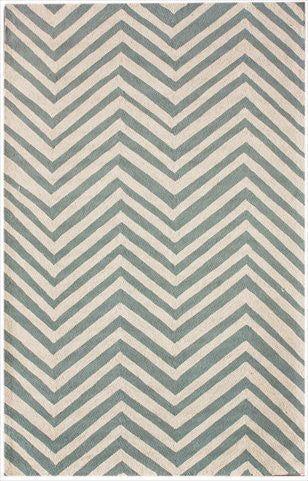 Nuloom Hjhk04d-36056 Heritage Collection Light Blue Finish Hand Hooked Chevron Area Rug