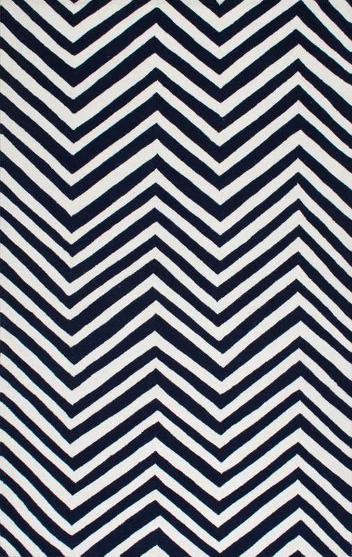 Nuloom Hjhk04e-36056 Heritage Collection Navy Blue Finish Hand Hooked Chevron Area Rug