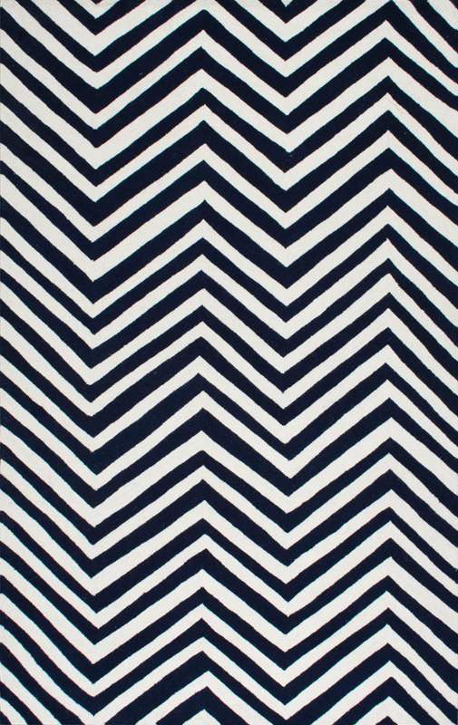Nuloom Hjhk04e-860116 Heritage Collection Navy Blue Finish Hand Hooked Chevron Area Rug