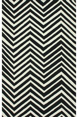 Nuloom Hjhk04i-508 Heritage Collection Black Finish Hand Hooked Chevron Area Rug