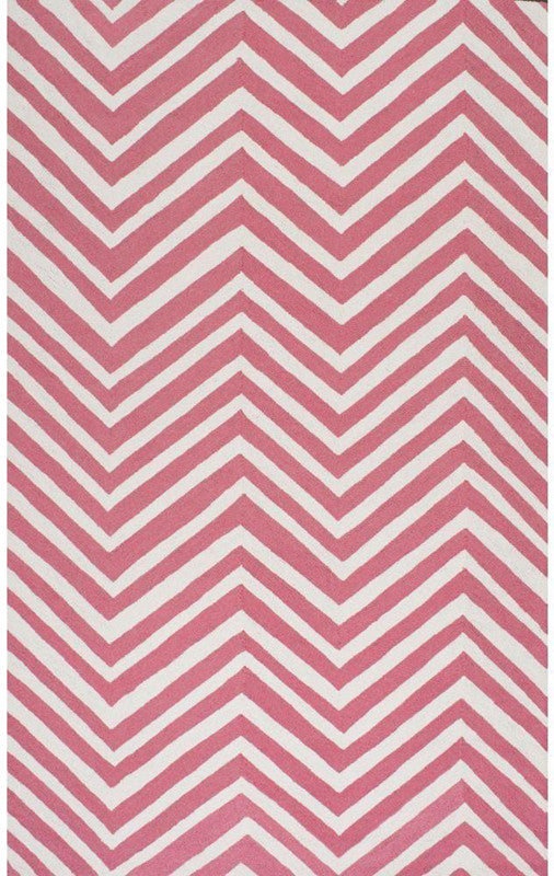 Nuloom Hjhk04k-508 Heritage Collection Pink Finish Hand Hooked Chevron Area Rug