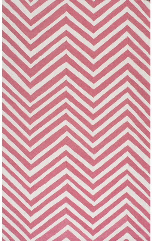 Nuloom Hjhk04k-76096 Heritage Collection Pink Finish Hand Hooked Chevron Area Rug