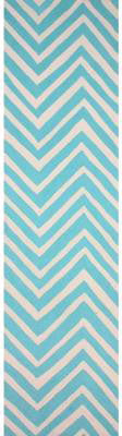 Nuloom Hjhk04l-26010 Heritage Collection Aqua Finish Hand Hooked Chevron Area Rug