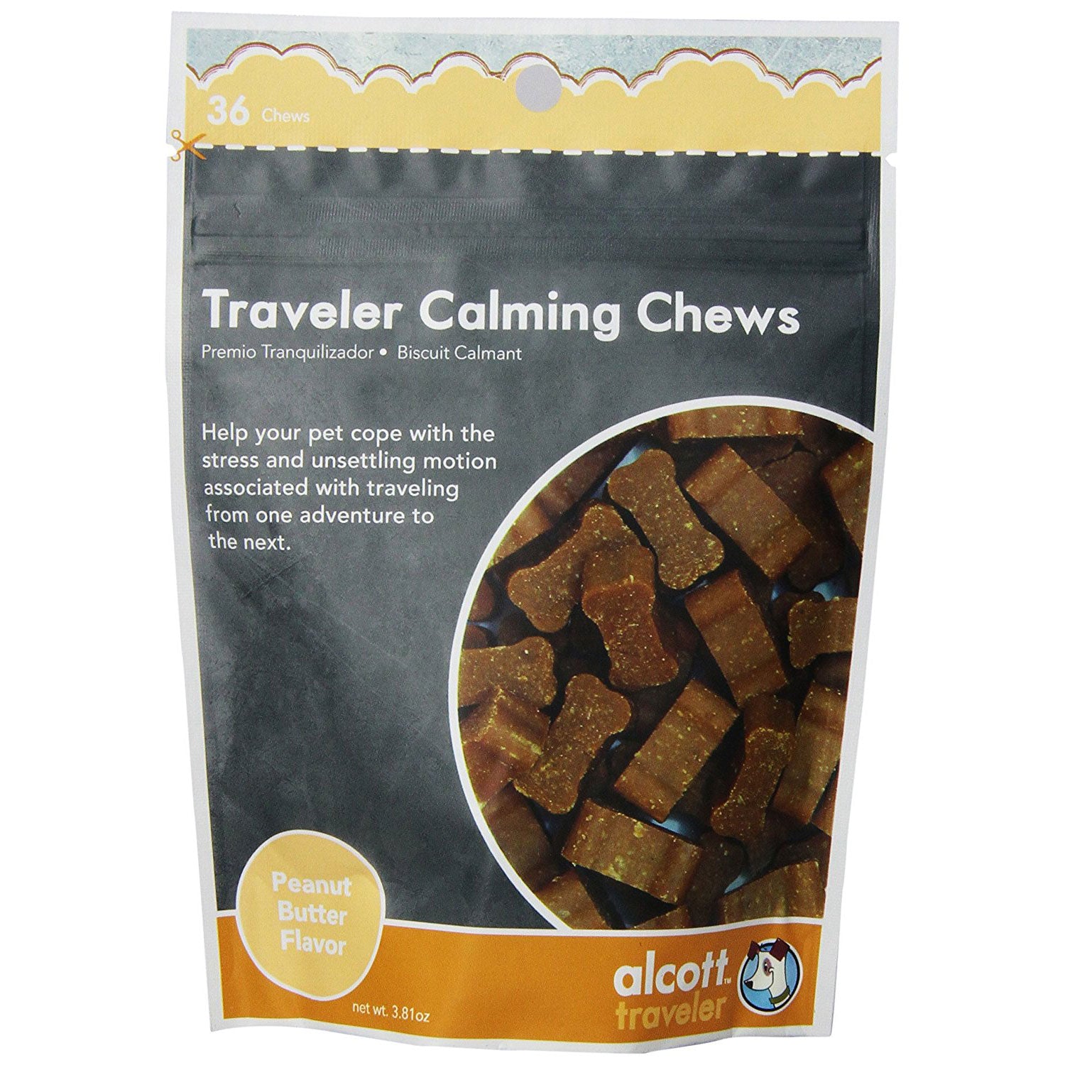Alcott Hlt-tr-os-ct Traveler Calming Chews Peanut Butter 36 Count