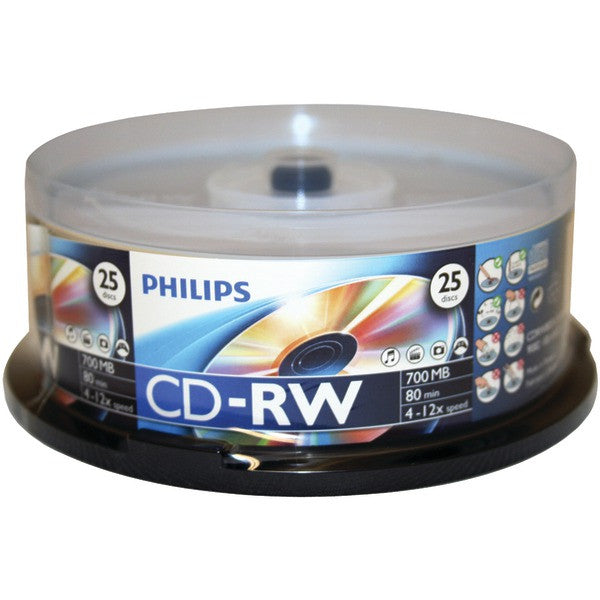 Philips Cdrw8012/550 700mb Cd-rws, 25-ct Spindle