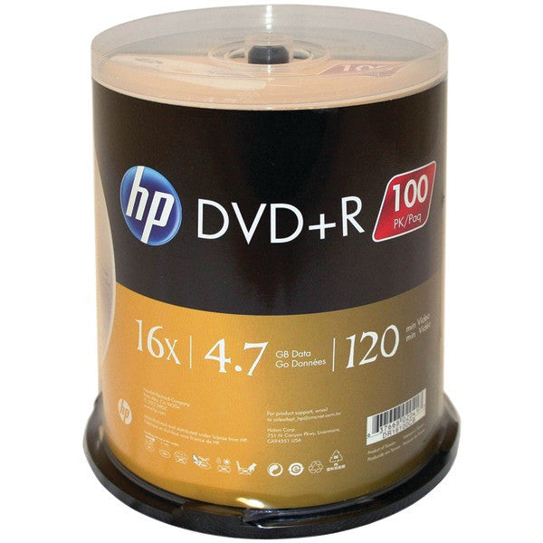 Hp Dr16100cb 4.7gb 16x Dvd+rs (100-ct Cake Box Spindle)