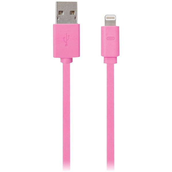 Iessentials Iplh5-fdc-pk Charge & Sync Flat Lightning To Usb Cable, 3.3ft (pink)