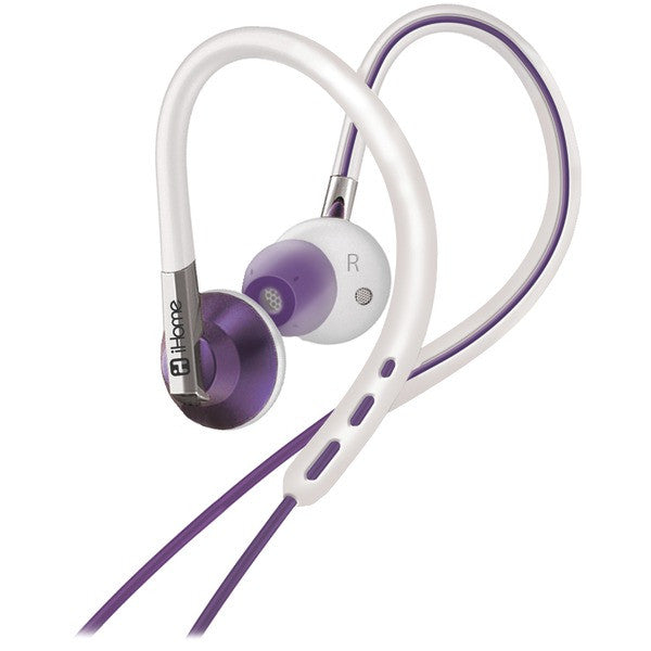 Ihome Ib11wuxc Sport Ear Hook Earbuds With Microphone (purple)
