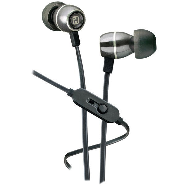 Ihome Ib18g Noise-isolating Metal Earbuds With Microphone (gunmetal)