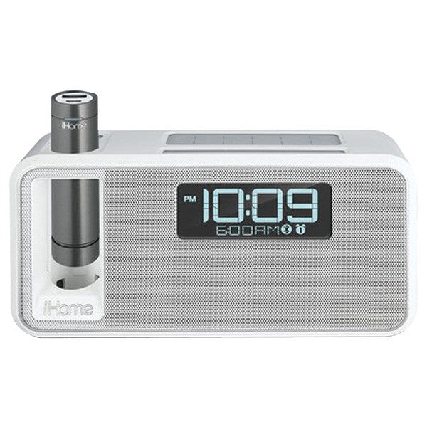 Ihome Ikn105wc Dual-charging Bluetooth Stereo Alarm Clock Radio/speakerphone With Nfc & Removable Power (white)