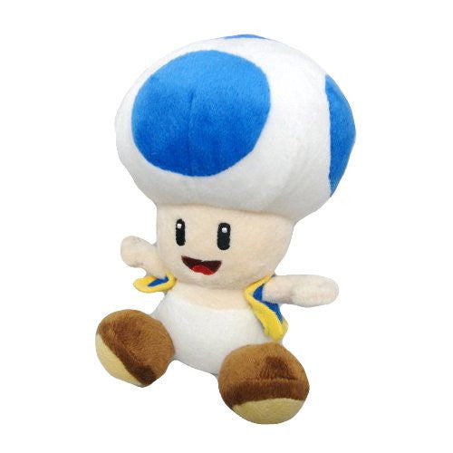 Nintendo Official Super Mario Blue Toad Plush, 6"