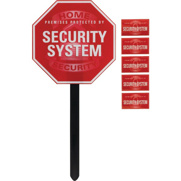 Ge 45400 Security Yardstake Sign With Window Stickers