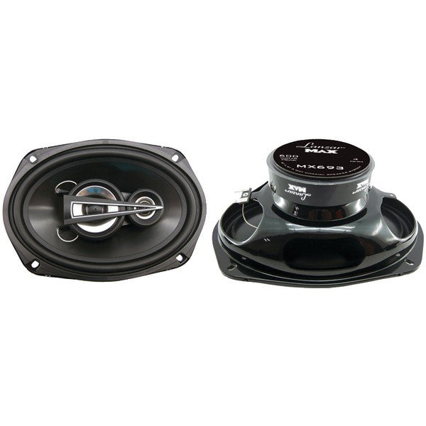 Lanzar Car Audio Mx693 Max Series 3-way Triaxial Speakers (6" X 9", 600 Watts)