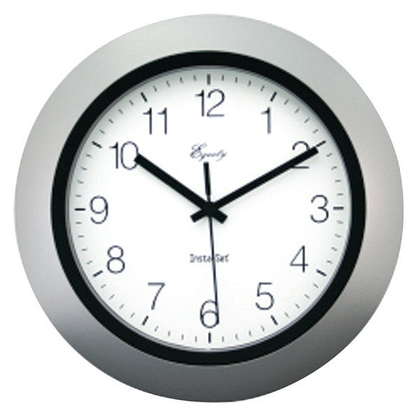 Equity By La Crosse 40222s 10" Silver Insta-set Wall Clock