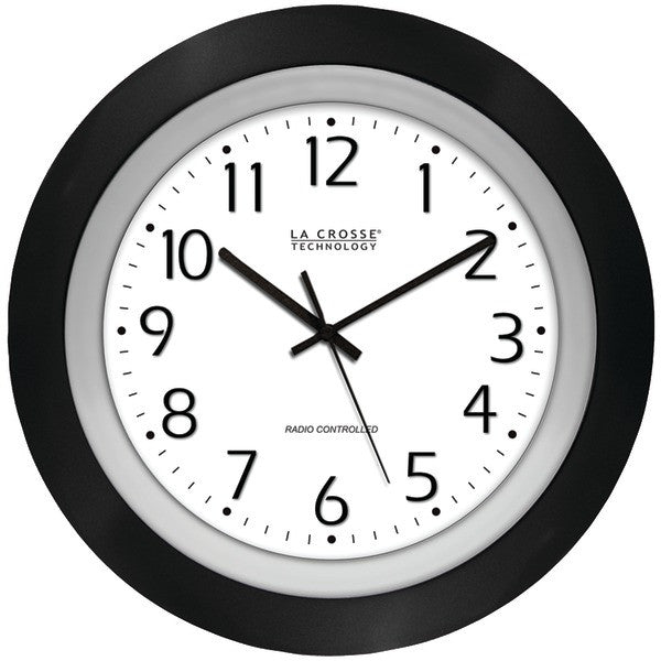 La Crosse Technology 404-1225 10" Black & Silver Atomic Wall Clock