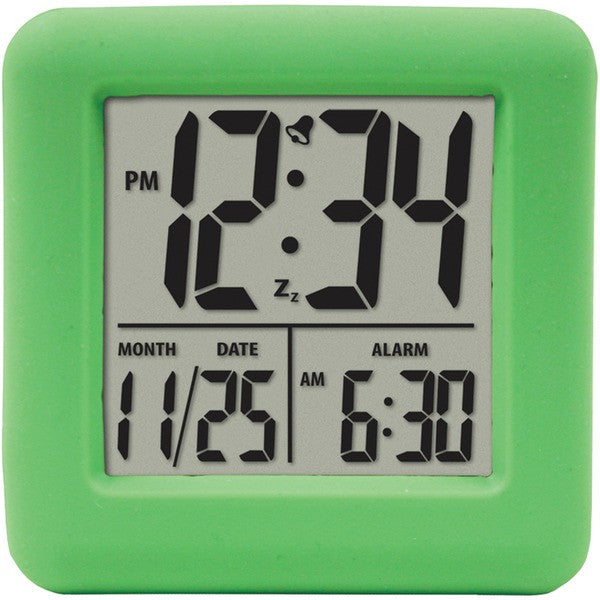 Equity By La Crosse 70903 Soft Cube Lcd Alarm Clock (green)