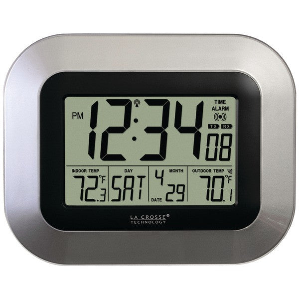 La Crosse Technology Ws-8115u-s Atomic Digital Wall Clock With Indoor/outdoor Temperature