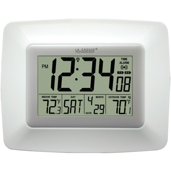 La Crosse Technology Ws-8119u-it-w Atomic Digital Clock With Indoor/outdoor Temperature (white)