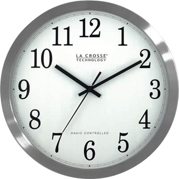 La Crosse Technology Wt-3126b 12" Stainless Steel Atomic Wall Clock