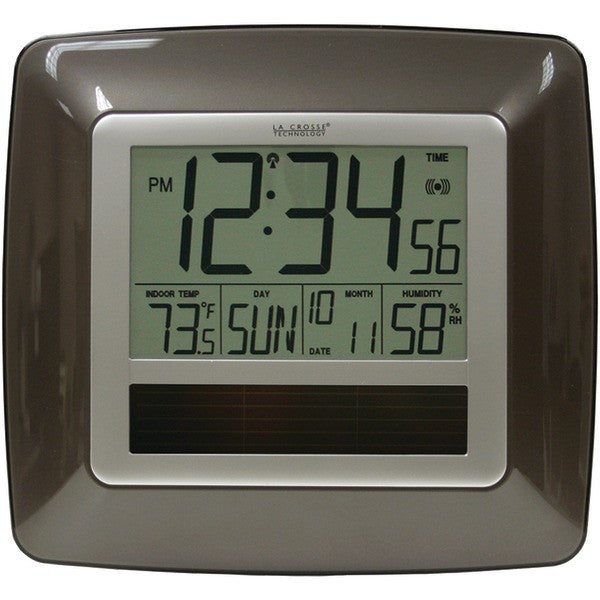 La Crosse Technology Wt-8112u Solar Atomic Digital Wall Clock With Indoor Temperature (bronze)