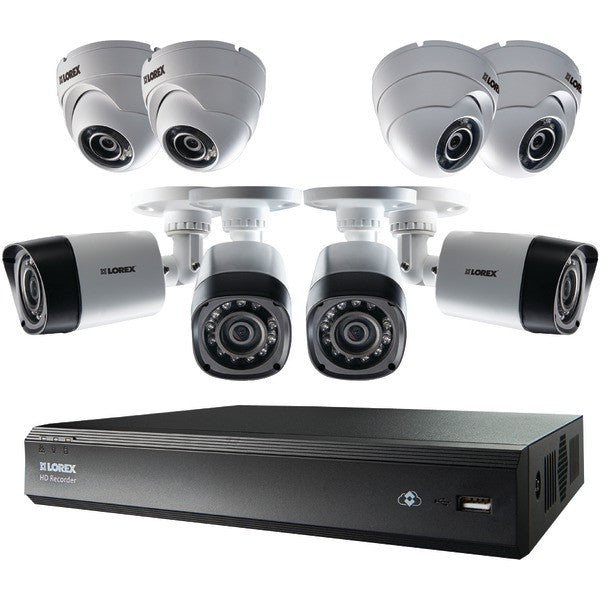 Lorex Lhv00161tc8pm 16-channel Mpx 720p Hd 1tb Dvr With 4 Bullet & 4 Dome Cameras