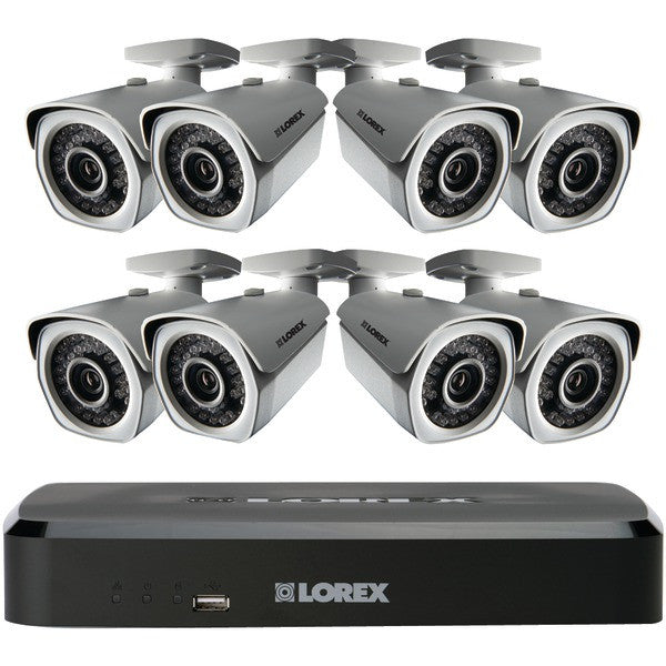 Lorex Lnr1182tc8b 8-channel Nvr With 2tb Hard Drive & 8 Poe 1080p Ip Bullet Cameras