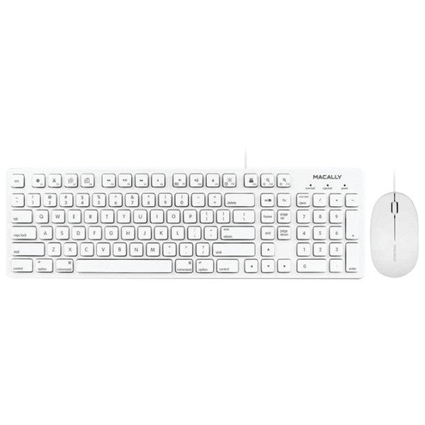 Macally Peripherals Mkeyecombo 103-key Full-size Usb Keyboard With Shortcut Keys & 3-button Usb Optical Mouse Combo For Mac