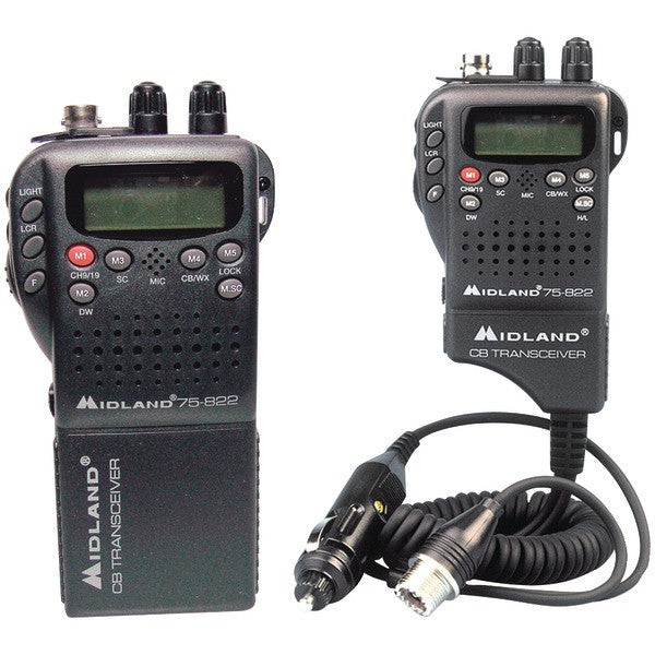 Midland 75-822 Handheld 40-channel Cb Radio With Weather/all-hazard Monitor & Mobile Adapter