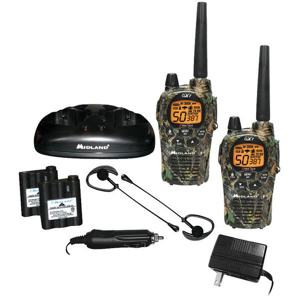 Midland Gxt1050vp4 36-mile Camo Gmrs Radio Pair Pack With Drop-in Charger & Rechargeable Batteries